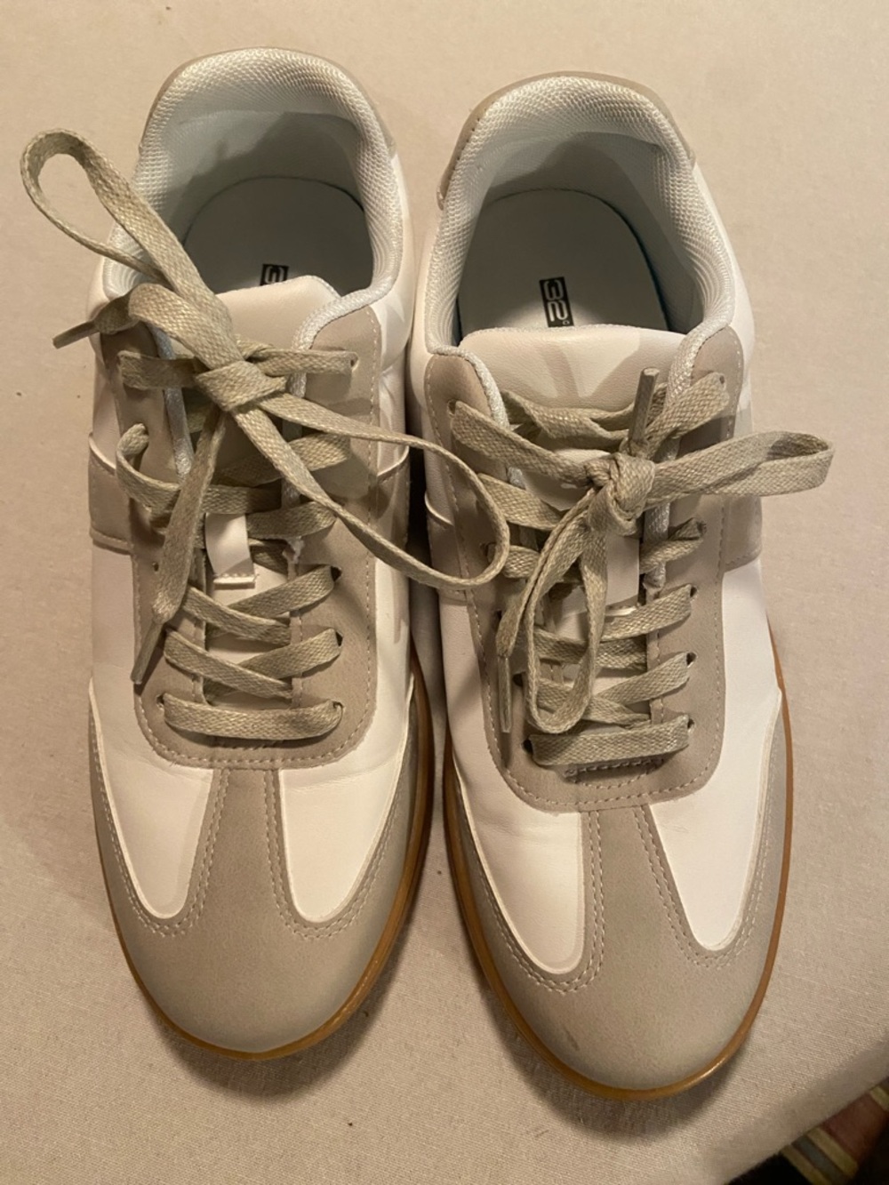 32 Degrees White and Beige Women's Sneakers
